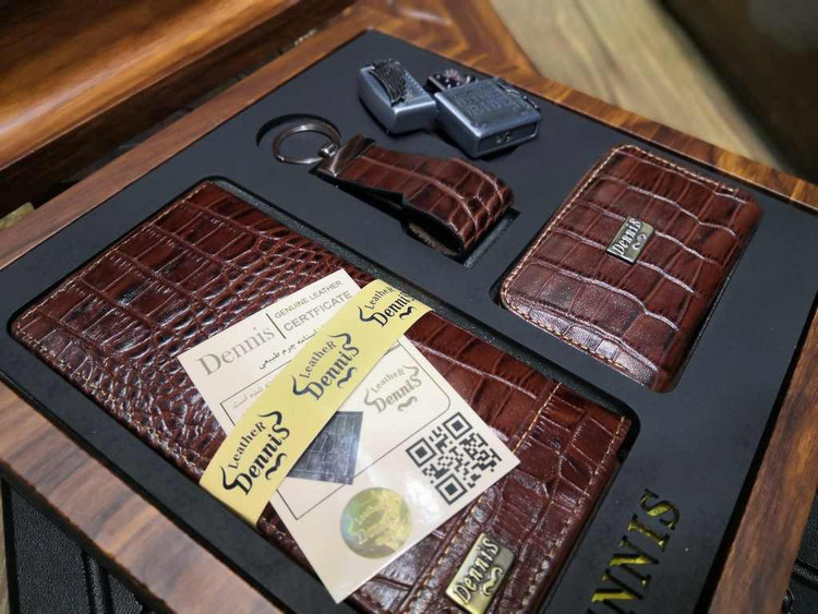 خرید ست چرم کیف پول مردانه 4تیکه هدیه دنیس