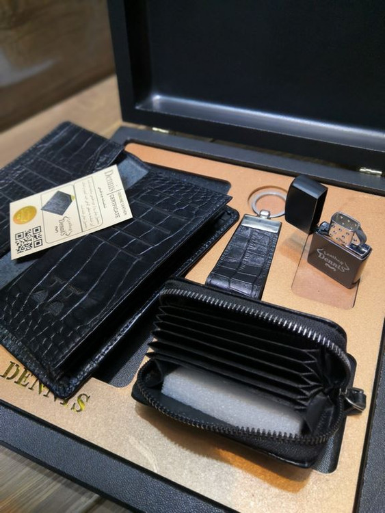 خرید ست چرم کیف پول مردانه 4تیکه هدیه دنیس
