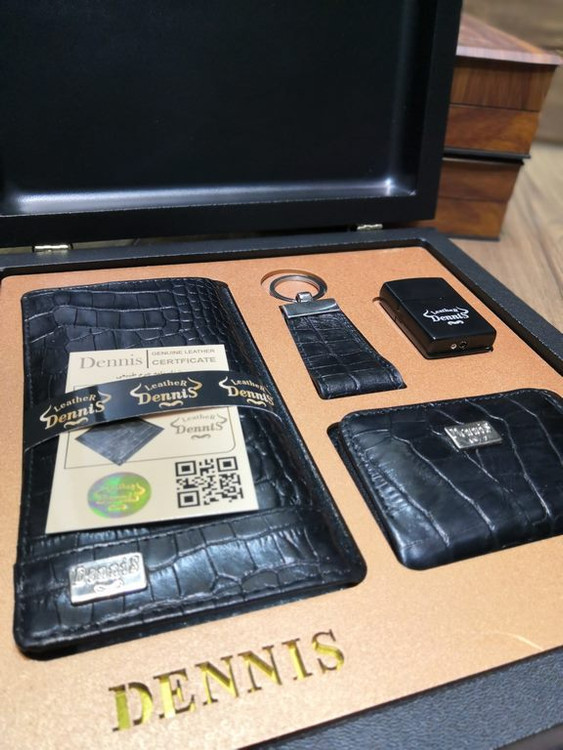 خرید ست چرم کیف پول مردانه 4تیکه هدیه دنیس