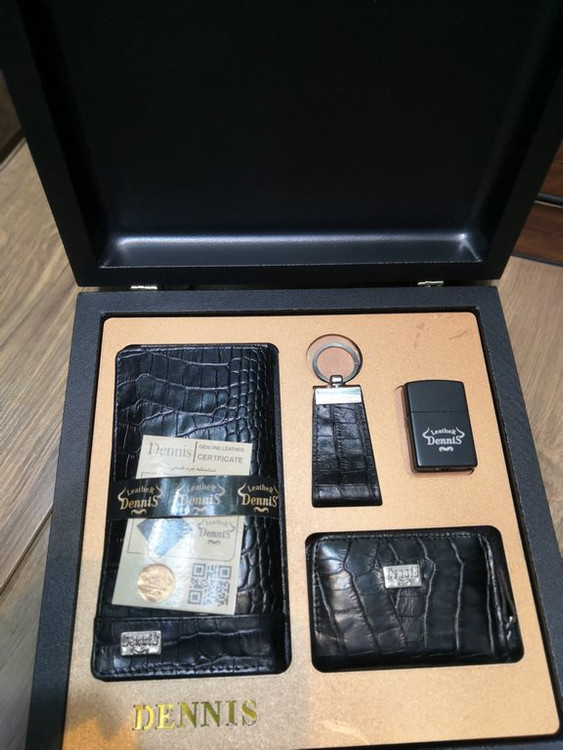 خرید ست چرم کیف پول مردانه 4تیکه هدیه دنیس