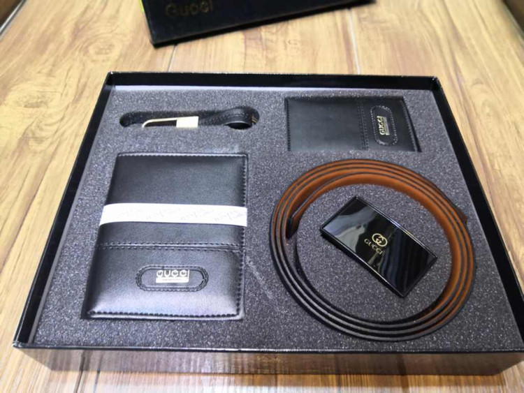 خرید ست کیف پول مردانه 4 تیکه جیبی چرم مصنوعی گوچی اعلا