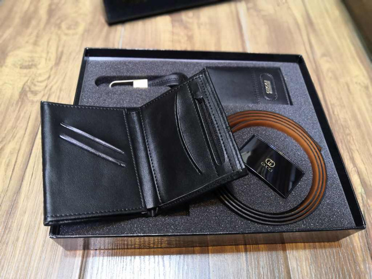 خرید ست کیف پول مردانه 4 تیکه جیبی چرم مصنوعی گوچی اعلا