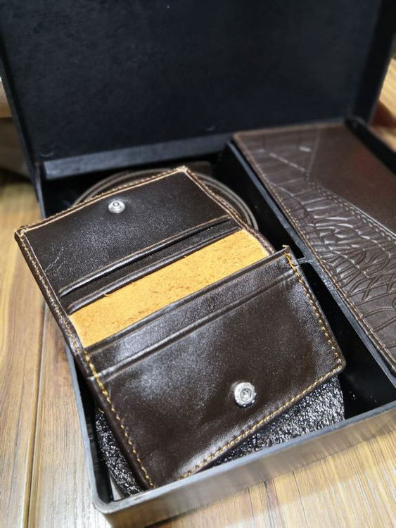 خرید ست کیف پول چرم گاوی طبیعی اصل 3تیکه جاکارتی برند فندی