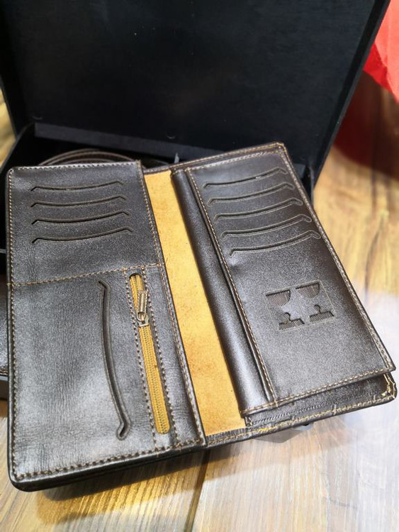 خرید ست کیف پول چرم گاوی طبیعی اصل 3تیکه جاکارتی برند فندی