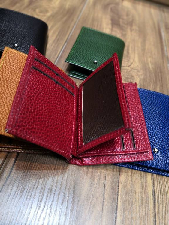 خرید کیف جاکارتی چرم گاوی طبیعی رنگی جا دلاری مونت