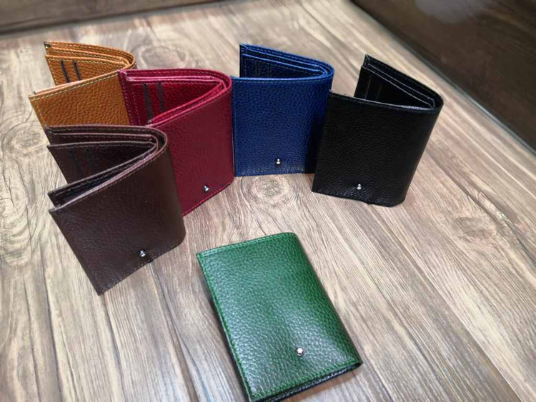 خرید کیف جاکارتی چرم گاوی طبیعی رنگی جا دلاری مونت