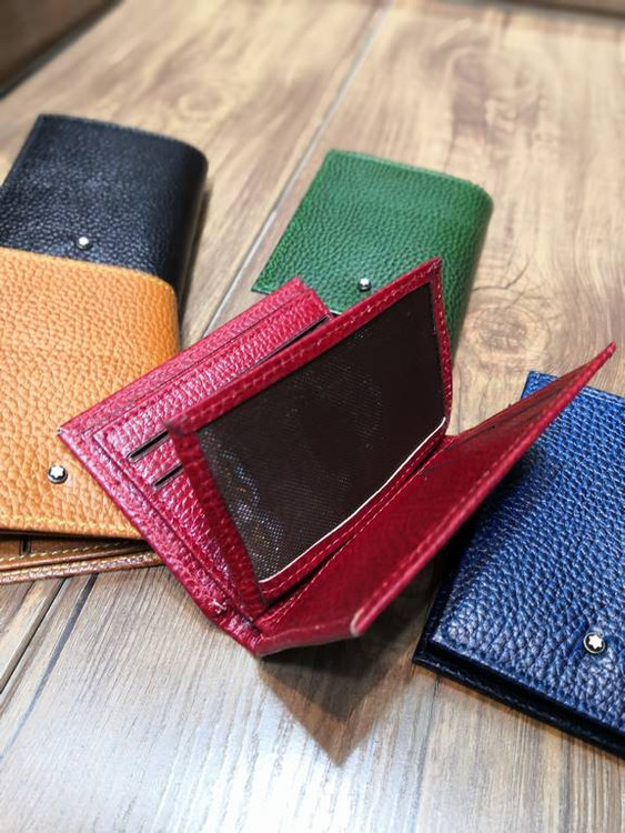 خرید کیف جاکارتی چرم گاوی طبیعی رنگی جا دلاری مونت