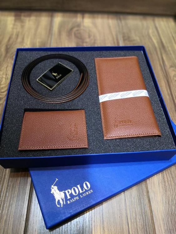 خرید ست کیف پول چرم مصنوعی 3تیکه کتی برند polo