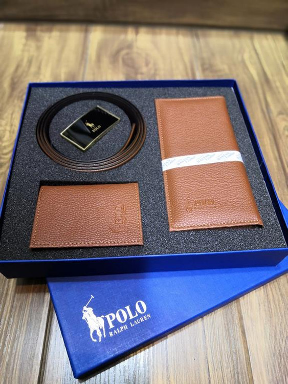 خرید ست کیف پول چرم مصنوعی 3تیکه کتی برند polo