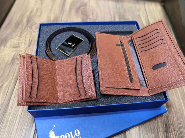 خرید ست کیف پول چرم مصنوعی 3تیکه کتی برند polo