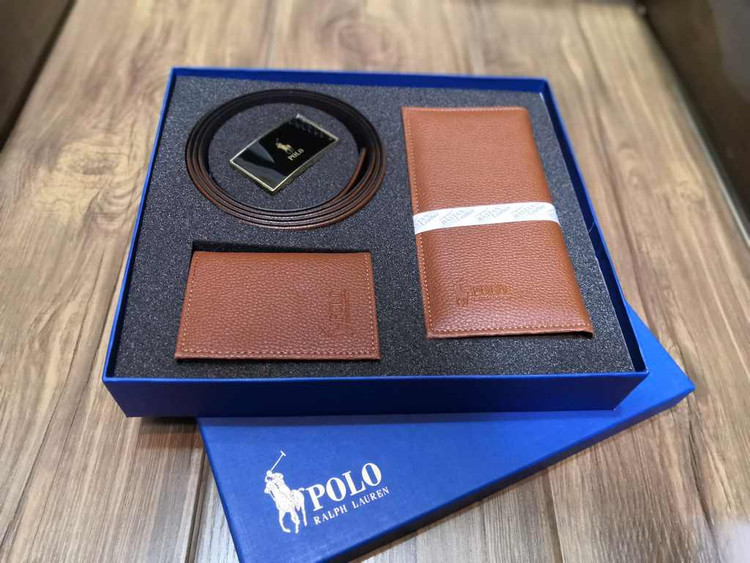 خرید ست کیف پول چرم مصنوعی 3تیکه کتی برند polo
