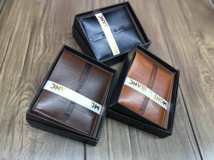 خرید کیف پول جیبی مردانه چرم گاوی طبیعی نواری برند مونت