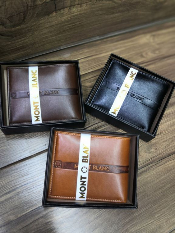 خرید کیف پول جیبی مردانه چرم گاوی طبیعی نواری برند مونت