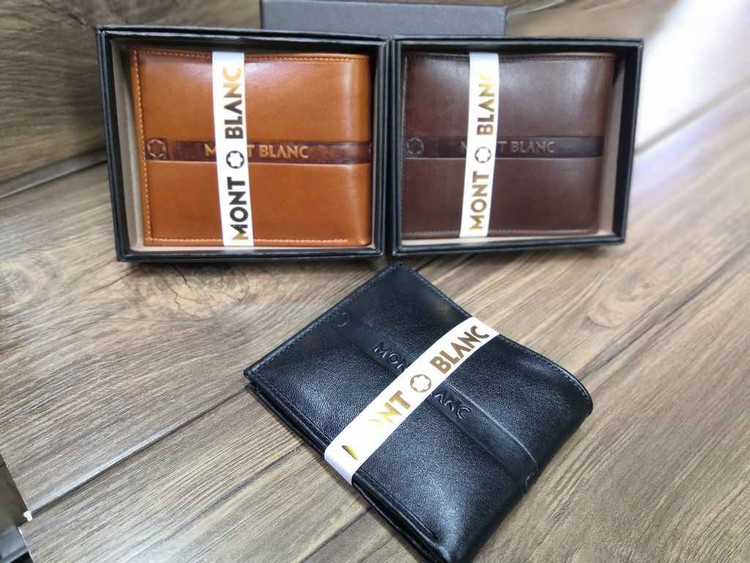 خرید کیف پول جیبی مردانه چرم گاوی طبیعی نواری برند مونت