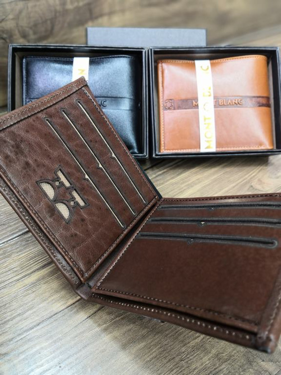خرید کیف پول جیبی مردانه چرم گاوی طبیعی نواری برند مونت
