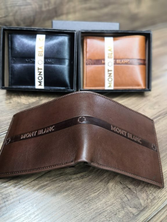 خرید کیف پول جیبی مردانه چرم گاوی طبیعی نواری برند مونت