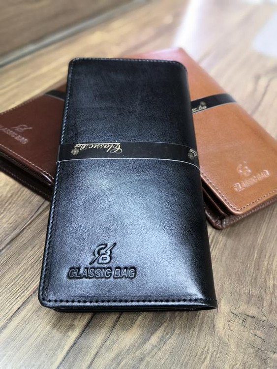 خرید کیف پول کتی مردانه چرم گاوی طبیعی جاموبایل دار برند cb
