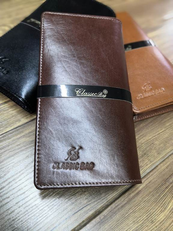 خرید کیف پول کتی مردانه چرم گاوی طبیعی جاموبایل دار برند cb