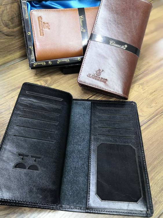 خرید کیف پول کتی مردانه چرم گاوی طبیعی جاموبایل دار برند cb