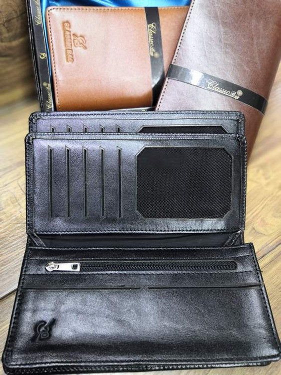 خرید کیف پول کتی مردانه چرم گاوی طبیعی جاموبایل دار برند cb