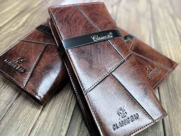 خرید کیف پول کتی چرم گاوی طبیعی دسترنگ خطی برند ck