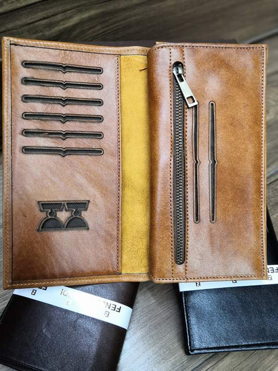 خرید کیف پول چرم مردانه کتی گاوی طبیعی اصل برند فندی