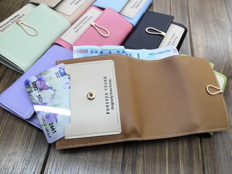 خریدکیف پول و جاکارتی دخترانه فانتزی رنگی کد104